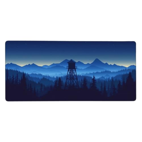 Blau Gaming Mauspad XXL 700x300x3 mm, Berg Mauspad Groß Vernähte Kanten, Mousepad mit Anti Rutsch Basis und Wasser Resistent Weiche Oberfläche, Schreibtisch Unterlage für Tastatur, PC, Laptop Dekor von Wuleogxi