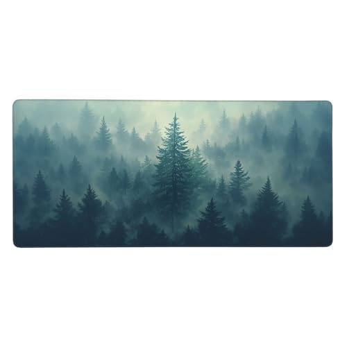 Grün Mauspad XXL Gaming 700x400x3 mm, Mauspad Groß Baum Mousepad mit Anti Rutsch Basis Resistent Weiche Oberfläche, Verbesserung Präzision und Geschwindigkeit der Büroarbeit, Desk Mat Dekorieren-L801 von Wuleogxi