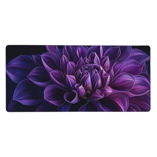 Lila Mauspad XXL Gaming 600x400x3 mm, Mauspad Groß Blumen Mousepad mit Anti Rutsch Basis Resistent Weiche Oberfläche, Verbesserung Präzision Geschwindigkeit der Büroarbeit, Desk Mat Dekorieren-L1447 von Wuleogxi