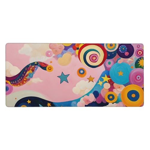 Mauspad Groß Bunt, Karikatur Mousepad XXL 1200x600x3 mm, Gaming Mauspad mit rutschfeste GummiBasis Resistent Weiche Oberfläche, Schreibtischunterlage Vernähte Kanten für Büro und Home Dekorieren-L1 von Wuleogxi