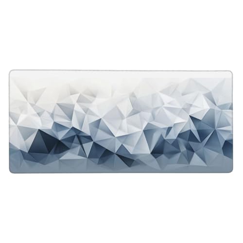 Mauspad Groß Weiß, Blau Mousepad XXL 600x400x3 mm, Gaming Mauspad mit rutschfeste Gummibasis und Wasser Resistent Weiche Oberfläche, Schreibtischunterlage Vernähte Kanten für Büro und Home Dekorieren von Wuleogxi