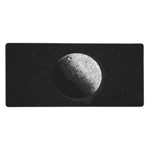 Schwarz Gaming Mauspad XXL 1000x500x3 mm, Planet Mauspad Groß Vernähte Kanten, Mousepad mit Anti Rutsch Basis und Wasser Resistent Weiche Oberfläche, Schreibtisch Unterlage für Tastatur, PC, Laptop von Wuleogxi