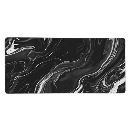 Schwarz und Weiß Gaming Mauspad XXL 700x300x3 mm, Kunst Mauspad Groß Vernähte Kanten, Mousepad mit Anti Rutsch Basis Wasser Resistent Oberfläche, Schreibtisch Unterlage für Tastatur, PC, Laptop-LG983 Schwarz und Weiß Gaming Mauspad XXL 700x300x3 mm, Kunst Mauspad Groß Vernähte Kanten, Mousepad mit Anti Rutsch Basis Wasser Resistent Oberfläche, Schreibtisch Unterlage für Tastatur, PC, Laptop-LG983 von Wuleogxi