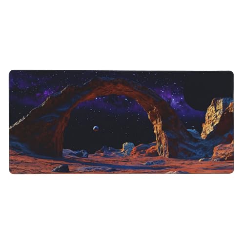 Sternenhimmel Gaming Mauspad XXL 1200x600x3 mm, Traum Mauspad Groß Vernähte Kanten, Mousepad mit Anti Rutsch Basis Resistent Weiche Oberfläche, Schreibtisch Unterlage für PC, Laptop Dekorieren-L1541 von Wuleogxi