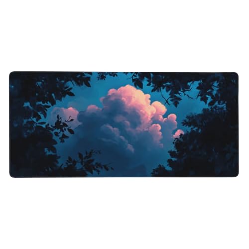 Wolke Mauspad XXL Gaming 900x300x3 mm, Mauspad Groß Baum Mousepad mit Anti Rutsch Basis und Wasser Resistent Weiche Oberfläche, Verbesserung Präzision und Geschwindigkeit der Büroarbeit, Desk Mat von Wuleogxi