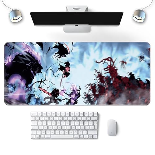 Wuyouni Japanisches Anime-Gaming-Mauspad, Solo-Leveling, großes Tastatur-Mauspad, rutschfest und wasserdicht, PC-Zubehör, Gaming (XL (80 x 30 cm) von Wuyouni