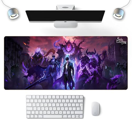 Wuyouni Solo Leveling Cooles Anime-Gaming-Mauspad, wasserdicht, schmutzabweisend, rutschfest, Lockrand-Tastaturmatte, Computertastatur und Mäuse, Kombi-Pads, Mauspad, 800 x 300 mm von Wuyouni