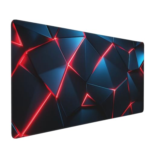 Großes Mauspad XXL, Gaming Mousepad 700x300mm Verbessert Präzision und Geschwindigkei Langlebig Erweiterter Schreibtisch Schutz Mausmatte mit genähten Kanten Büro, Laptop, Computer Rot Blau Licht H979 von Wweio