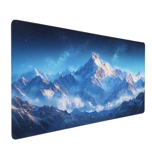 Großes Mauspad XXL, Gaming Mousepad 900x400mm - Verbessert Präzision und Geschwindigkei Langlebig Erweiterter Schreibtisch Schutz Mausmatte mit genähten Kanten PC, Büro, Laptop, Computer Gebirge H1947 von Wweio