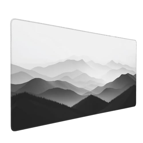 Großes Mauspad XXL Gaming Mousepad 1200x600mm Verbessert Präzision und Geschwindigkei Langlebig Erweiterter Schreibtisch Schutz Mausmatte mit genähten Kanten PC, Büro, Laptop, Computer Grauer Berg H77 von Wweio