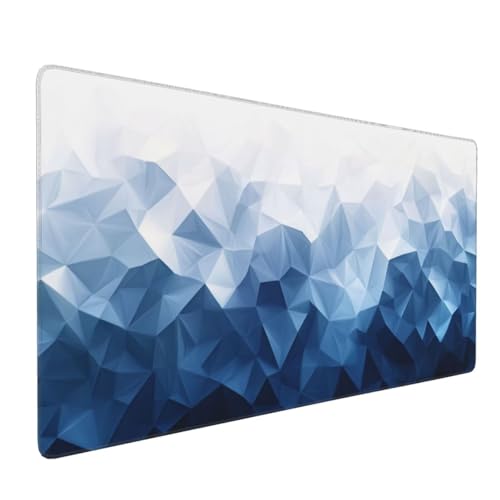 Großes Mauspad XXL Gaming Mousepad 900x400mm Verbessert Präzision und Geschwindigkei Langlebig Erweiterter Schreibtisch Schutz Mausmatte mit genähten Kanten Büro, Laptop, Computer Blaues Dreieck H1700 von Wweio