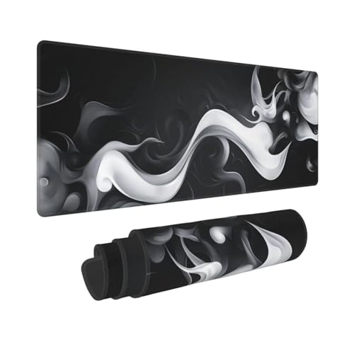 Großes Mauspad XXL Gaming Mousepad Wasserdicht rutschfeste Gummibasis 1200x600mm Weiße Linien Verbessert Präzision Geschwindigkei Langlebig Erweiterter Schreibtisch Schutz Mausmatte für PC, Büro L429 von Wweio