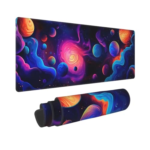 Großes Mauspad XXL Gaming Mousepad Wasserdicht rutschfeste Gummibasis 900x400mm Bunte Wolken Verbessert Präzision Geschwindigkei Langlebig Erweiterter Schreibtisch Schutz Mausmatte für PC, Büro L2264 von Wweio