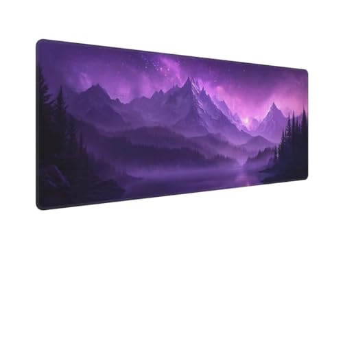 Großes Mauspad XXL Gaming Mousepad Wasserdicht rutschfeste Gummibasis 900x400mm Lila Wald Verbessert Präzision Geschwindigkei Langlebig Erweiterter Schreibtisch Schutz Mausmatte für PC, Büro L1681 von Wweio