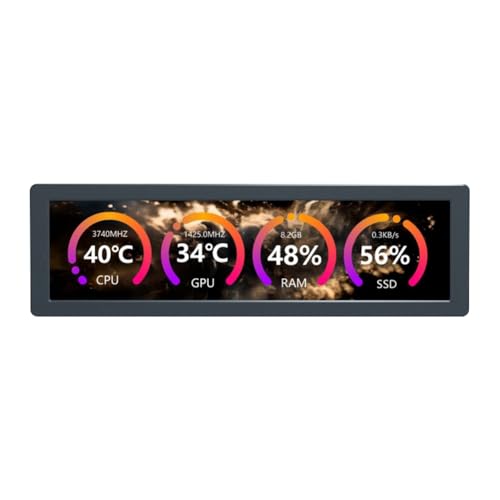 Wyerewel 21,6 cm (8,8 ) USB-Monitor 1920 x 480 PC-Gehäuse, sekundärer Bildschirm, Desktop-RGB-Umgebungsbildschirm, IPS-Panel, Typ-C-Schnittstelle, Space Grey von Wyerewel