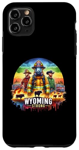 Hülle für iPhone 11 Pro Max Wyoming Strong - Amerikanische Flagge - USA - Feuerwehrmann von Wyoming Strong Merch and Gifts