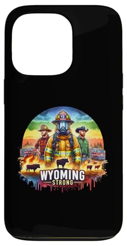 Hülle für iPhone 13 Pro Wyoming Strong - Amerikanische Flagge - USA - Feuerwehrmann von Wyoming Strong Merch and Gifts