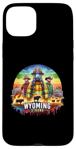 Hülle für iPhone 15 Plus Wyoming Strong - Amerikanische Flagge - USA - Feuerwehrmann von Wyoming Strong Merch and Gifts