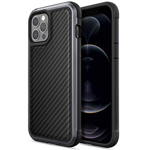 X-Doria Raptic Lux Fall kompatibel mit iPhone 12 Pro Max Fall, Starke langlebige dünne Abdeckung, schlagfestgummi, passt iPhone 12 Pro Max, Schwarze Kohlefaser von X-Doria