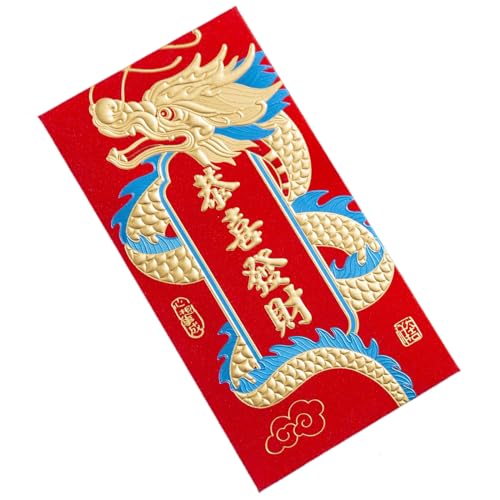 6 Stück Chinesisches Neujahrsglück Rote Umschläge 2024 Drachenjahr Geldtasche Traditionelle Geprägte Glücksgeldtasche Kindergeschenk Geldtaschen von X-Institute