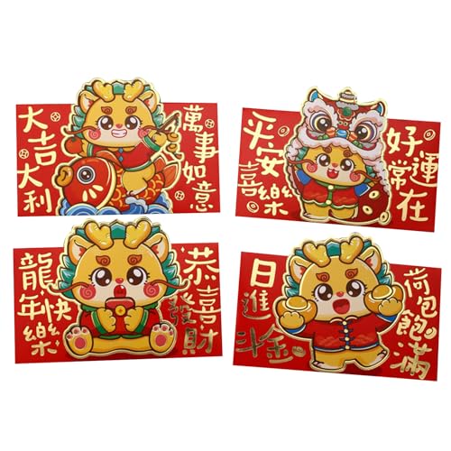 Festliche Rote Umschläge Pack Kreatives Cartoon Muster Für Die Geschenkpräsentation Rotes Paket Neujahr Hong Baos Umschlag Kreativer Cartoon von X-Institute