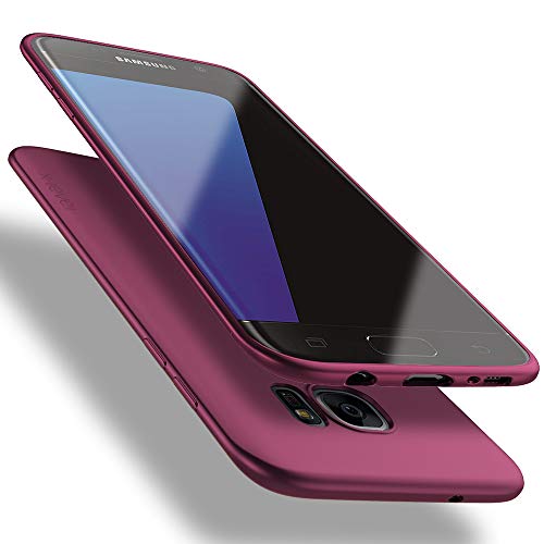 X-level für Samsung Galaxy S7 Edge Hülle, [Guardian Serie] Soft Flex Silikon Premium TPU Echtes Telefongefühl Handyhülle Schutzhülle Kompatibel mit Samsung S7 Edge Case - Weinrot von X-level