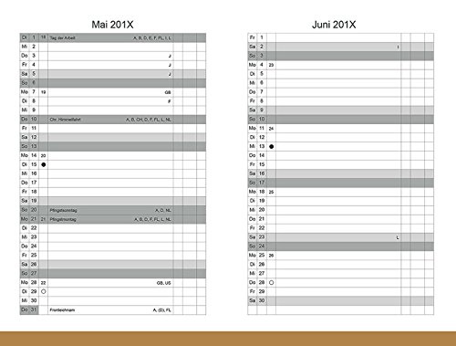 A6-Leporello/Faltplaner (kein Heft) | Jahreskalender Jahresplaner 2025 (H 135 mm x B 90 mm) für das revolutionäre X17 und X47 Notizbuch mit auswechselbaren Heften von X17