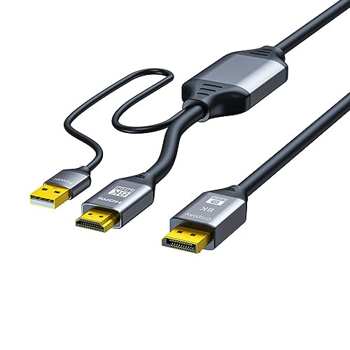 8K30hz auf DisplayPort Adapterkabel, USB-betrieben für Videokonvertierung oder Kabel von XAGMODSHN