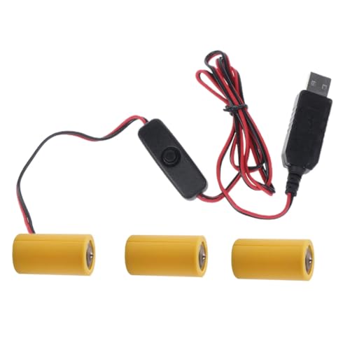 XAGMODSHN 1 Set USB 5 V 2 A auf 4,5 V 1 A LR14 C Batterie-Eliminationskabel mit Schaltern für/Herd-Taschenlampen von XAGMODSHN