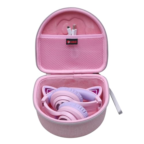 XANAD Tasche für Kinder Kopfhörer - iClever BTH21 BTH13 BTH19 HS20 HS25 Bluetooth Kopfhörer Kinder mit Katzenohr (Rosa) von XANAD