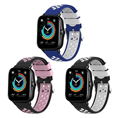 XBLJST Armband für Amazfit GTS/GTS 4 Mini/GTS 2 Mini/GTS 2e/GTS 3,20mm Weich Silikon atmungsaktiv Sport Wasserdicht für Amazfit GTR 42mm/Amazfit Bip/Bip Lite/Galaxy Watch Active/Active2 40mm 44mm von XBLJST