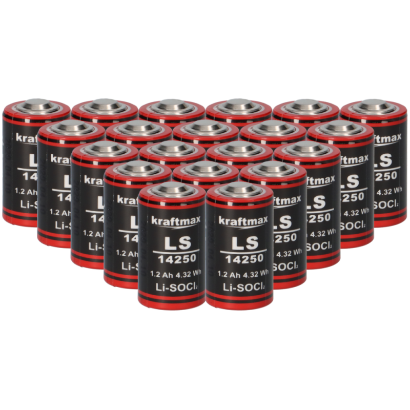 20x Kraftmax Lithium 3,6V Batterie LS14250 1/2 AA - Zelle von XCell