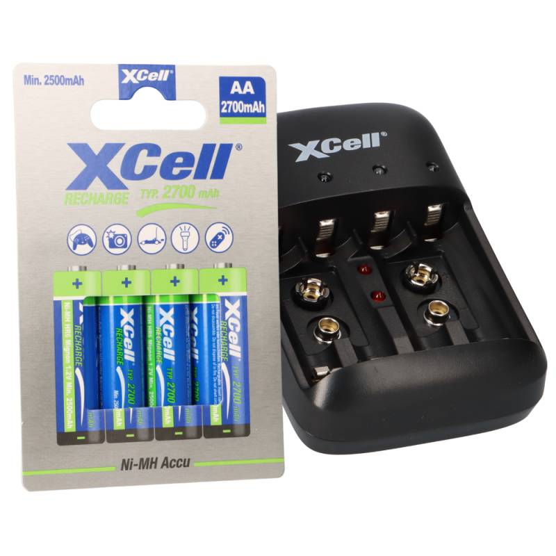 Ladegerät BC-X500 + 4x AA XCell Rechargeable 1,2V 2700mAh von XCell