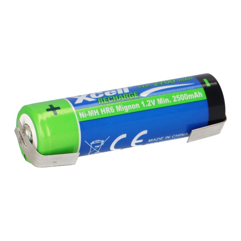 Xcell Mignon AA Akku Ni-MH 1,2V 2700mAh lose U Lötfahne von XCell