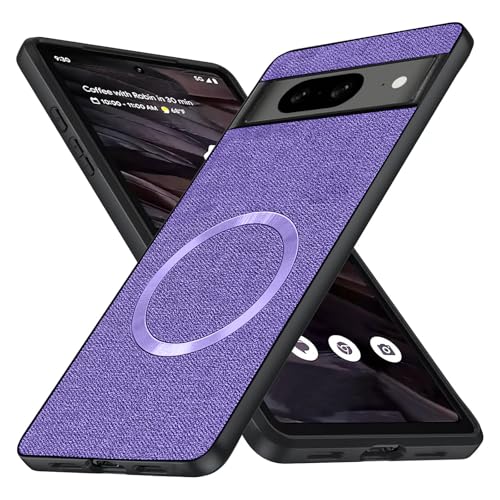 XCuihulle Magnetisch Handyhülle für Google Pixel 8 Hülle,Anti-Fingerabdruck Hardcase Google Pixel 8 Case Stoff Matte Dünn Militärschutz Schutzhülle Robuste Stoßfeste Cover-Lila von XCuihulle