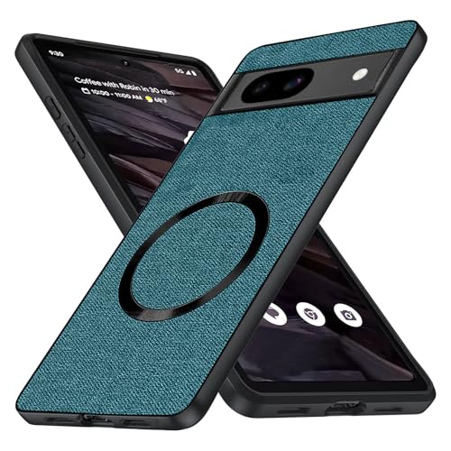 XCuihulle Magnetisch Handyhülle für Google Pixel 8A Hülle,Anti-Fingerabdruck Hardcase Google Pixel 8A Case Stoff Matte Dünn Militärschutz Schutzhülle Robuste Stoßfeste Cover-Blaugrün von XCuihulle