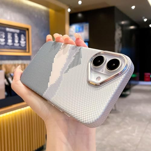 XCuihulle Ultradünne Hülle für iPhone 16 Pro Magnetische Handyhülle Leuchtende Hülle Carbon Fiber Look Leicht PC Hardcase Kratzfest Schutzhülle Slim Protective Case Cover-Kohlefaser Optik 4 von XCuihulle