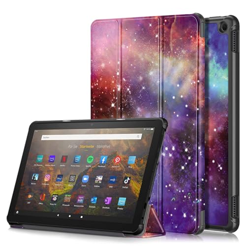 XFDSFDL® Schutzhülle für Amazon Fire HD 10 (2023 13th Gen) (10,1 Zoll) Ultra Dünn PU Leder Hülle Flip Cover Sternenhimmel Muster mit Ständer Case Auto Aufwachen/Schlaf Ledertasche 05 von XFDSFDL