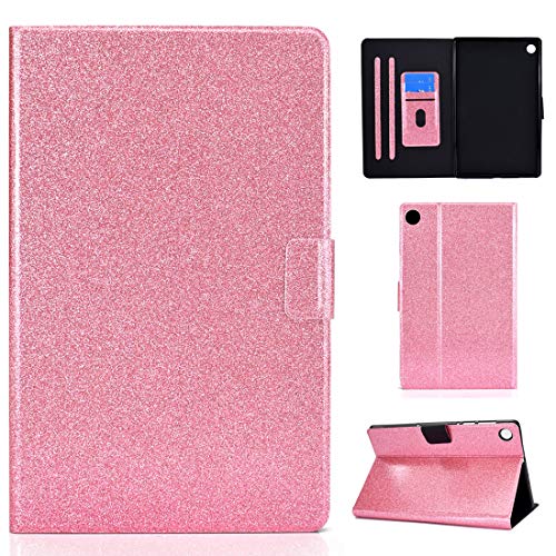 XFDSFDL® Schutzhülle für Huawei MatePad T8 (8,0 Zoll) PU Leder Hülle Flip Cover Glänzend Bling Bling Design mit Ständer Magnetverschluss Taschen Case Ledertasche, Rosa von XFDSFDL