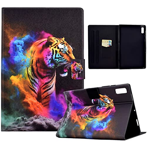 XFDSFDL® Schutzhülle für Lenovo Tab M9 TB-310 (9,0 Zoll) PU Leder Hülle Flip Cover Bunter Tiger Muster mit Auto Aufwachen/Schlaf Ständer Taschen Case Ledertasche 11 von XFDSFDL