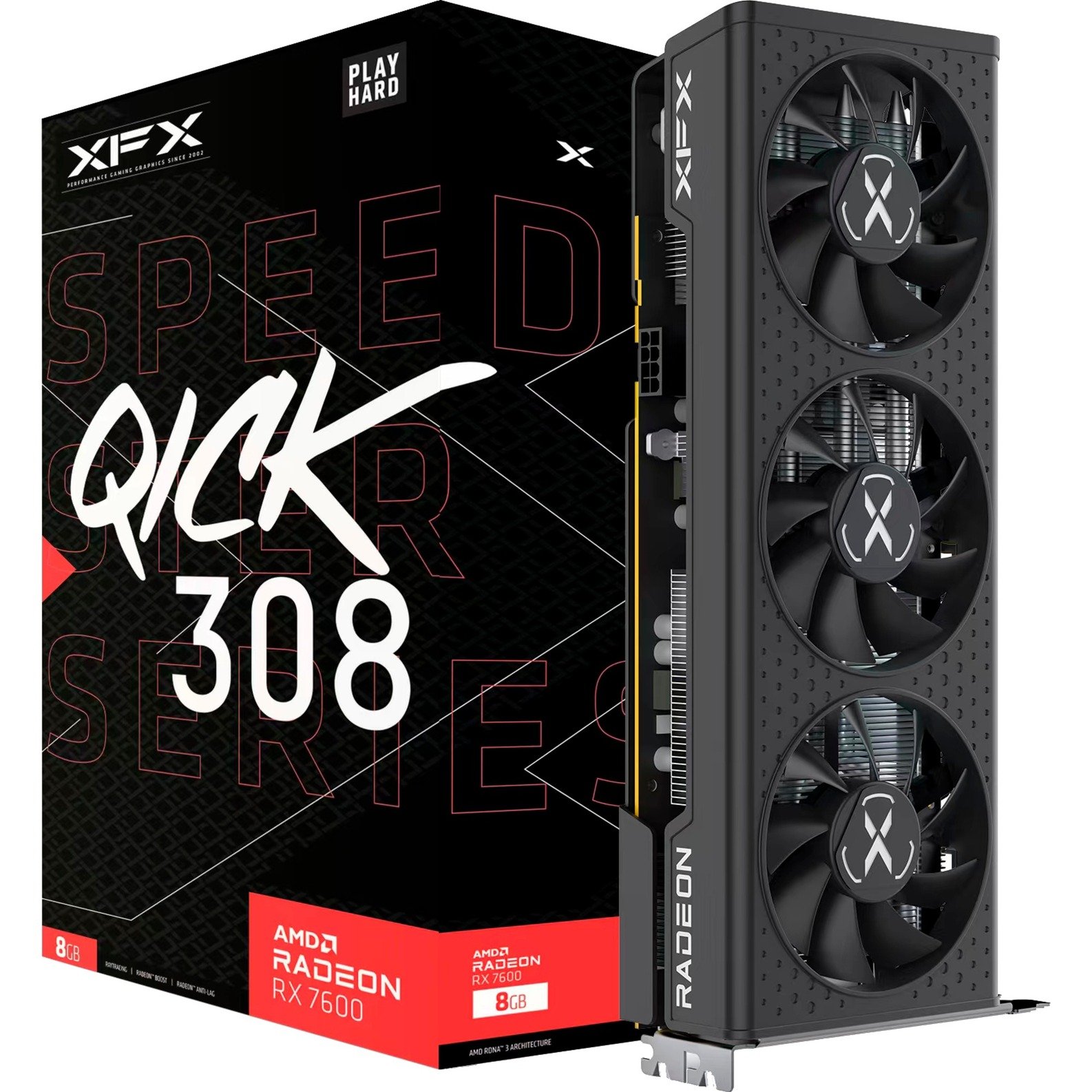 Radeon RX 7600 SPEEDSTER QICK308 BLACK, Grafikkarte von XFX