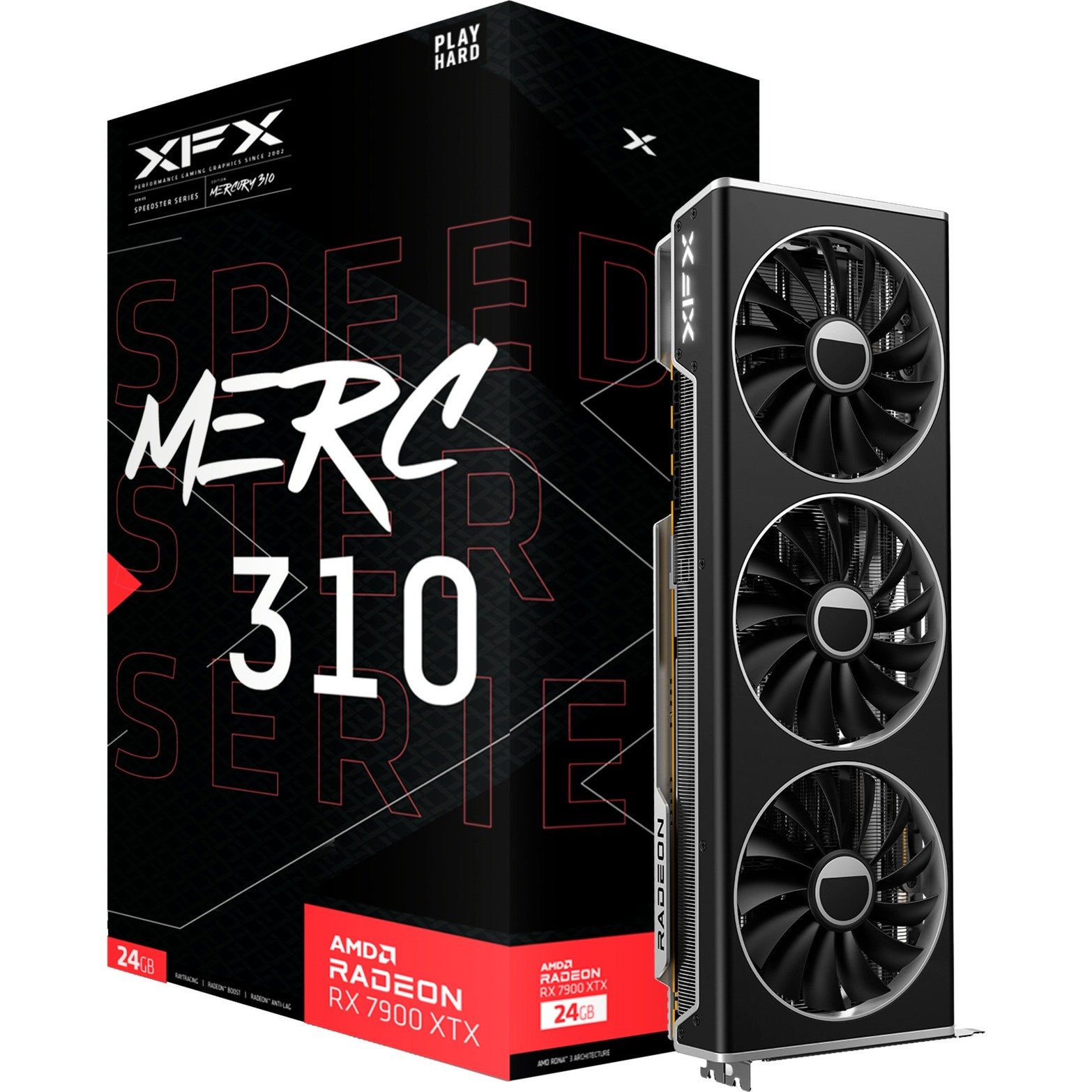 Radeon RX 7900 XTX SPEEDSTER MERC 310 Black Edition, Grafikkarte von XFX