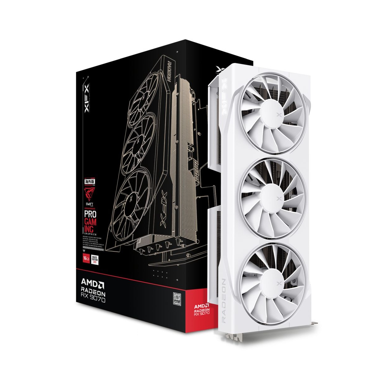 XFX Swift Radeon RX 9070 OC White Triple Fan Gaming Edition - 16GB GDDR6, 1x HDMI, 3x DP XFX Swift Radeon RX 9070 OC White Triple Fan Gaming Edition - 16GB GDDR6, 1x HDMI, 3x DP von XFX