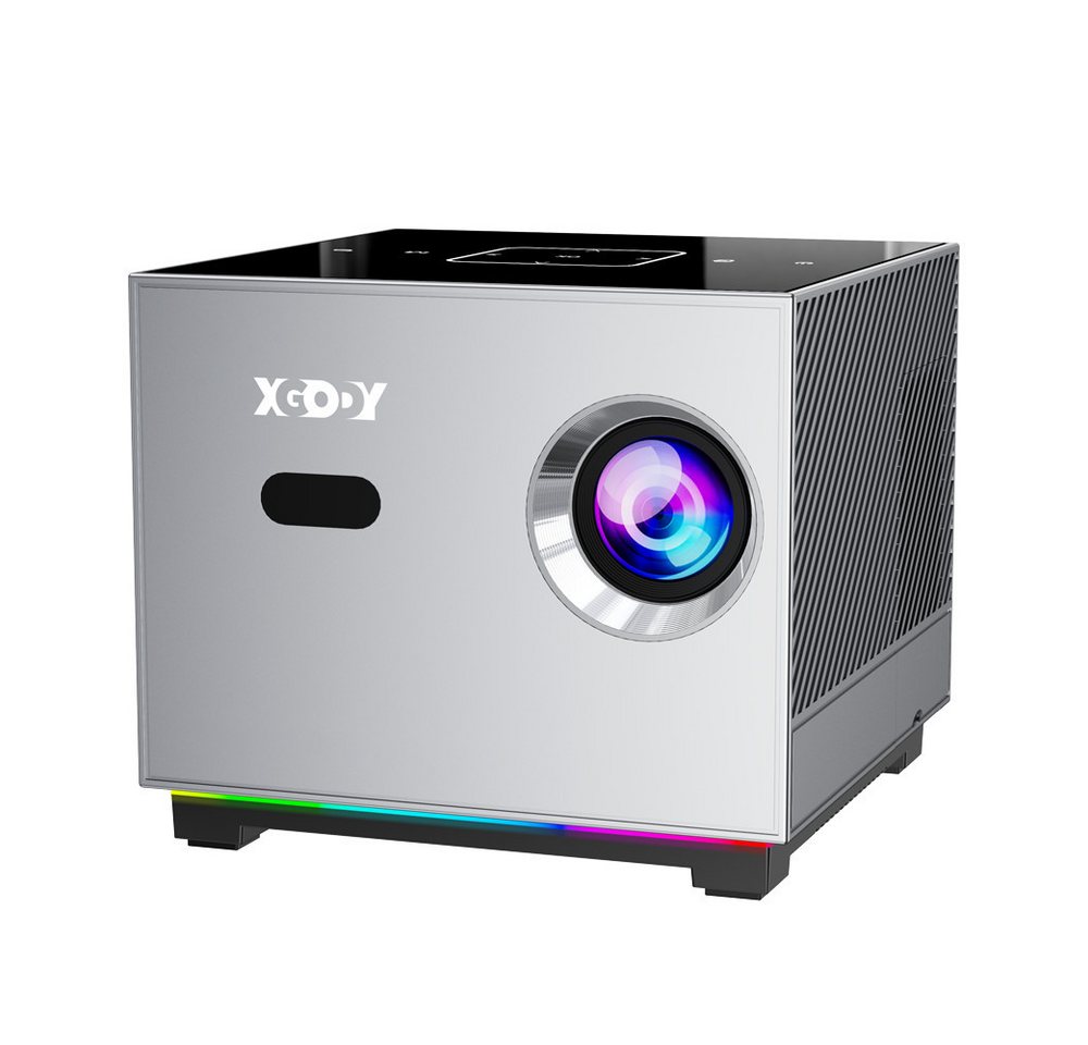 XGODY X3 Mini-Beamer (5000:1, 1280 x 720 px, Android-System, 2G RAM + 16G ROM, mit 84-Zoll-Projektionsbildschirm) von XGODY