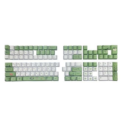 Koreanische Tastenkappen mit niedlichem Frosch-Design, für MX-Switches, mechanische Tastatur, PBT XDA/OEM-Höhe für Schreibkräfte und Gamer von XIAHIOPT