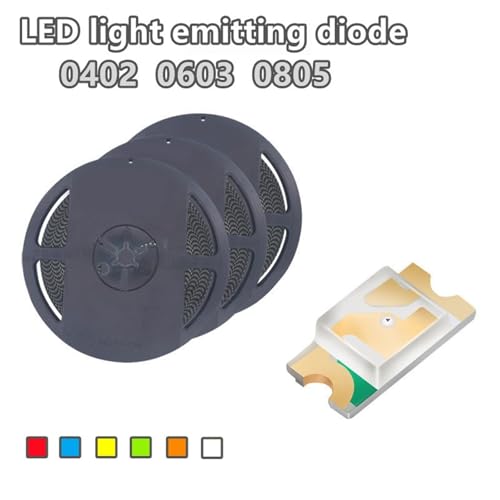 XIAOCLI 50 Teile/LOS 0402 0603 0805 SMD LED Leuchtdiode Rot Blau Weiß Gelb Grün WateClear LED Licht Diode(Red,0402) von XIAOCLI