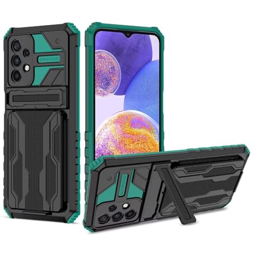 XIAOJUNJIE Hülle für iPhone 14 Plus / 15 Plus dimensionale Halterung Telefonhüllemit Kartenfach Militärqualität stoßfeste PC + TPU Schutzhülle Schutzhülle für iPhone 14 Plus / 15 Plus-Dunkelgrün von XIAOJUNJIE