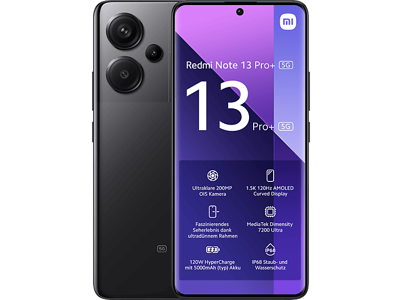 XIAOMI Redmi Note 13 Pro+ 5G 512 GB Midnight Black Dual SIM von XIAOMI