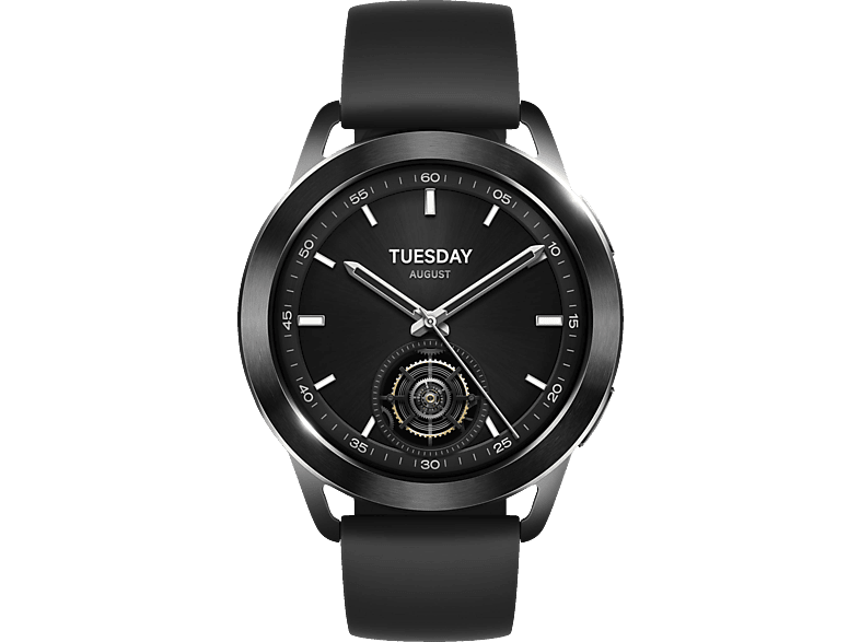 XIAOMI Watch S3 Smartwatch Edelstahl Fluorkautschuk, 22 mm, Black von XIAOMI