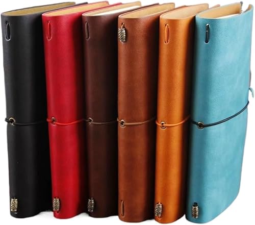 Make Old Portable Notebook Nostalgic Retro Traveler's Notebook Loose Leaf Ledger, 6 Stück von XIAOYIWIN